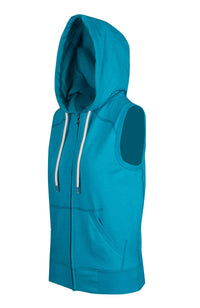 Ladies/Junior Heather SLEEVELESS ZIP Hoodies - Greatness Range - kustomteamwear.com