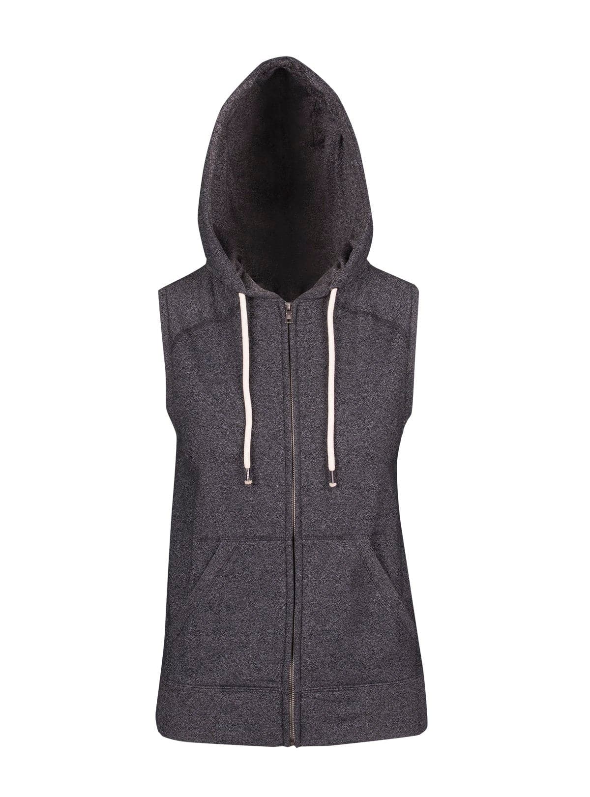 Ladies/Junior Heather SLEEVELESS ZIP Hoodies - Greatness Range - kustomteamwear.com