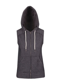 Ladies/Junior Heather SLEEVELESS ZIP Hoodies - Greatness Range - kustomteamwear.com