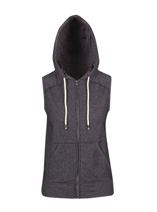Ladies/Junior Heather SLEEVELESS ZIP Hoodies - Greatness Range - kustomteamwear.com