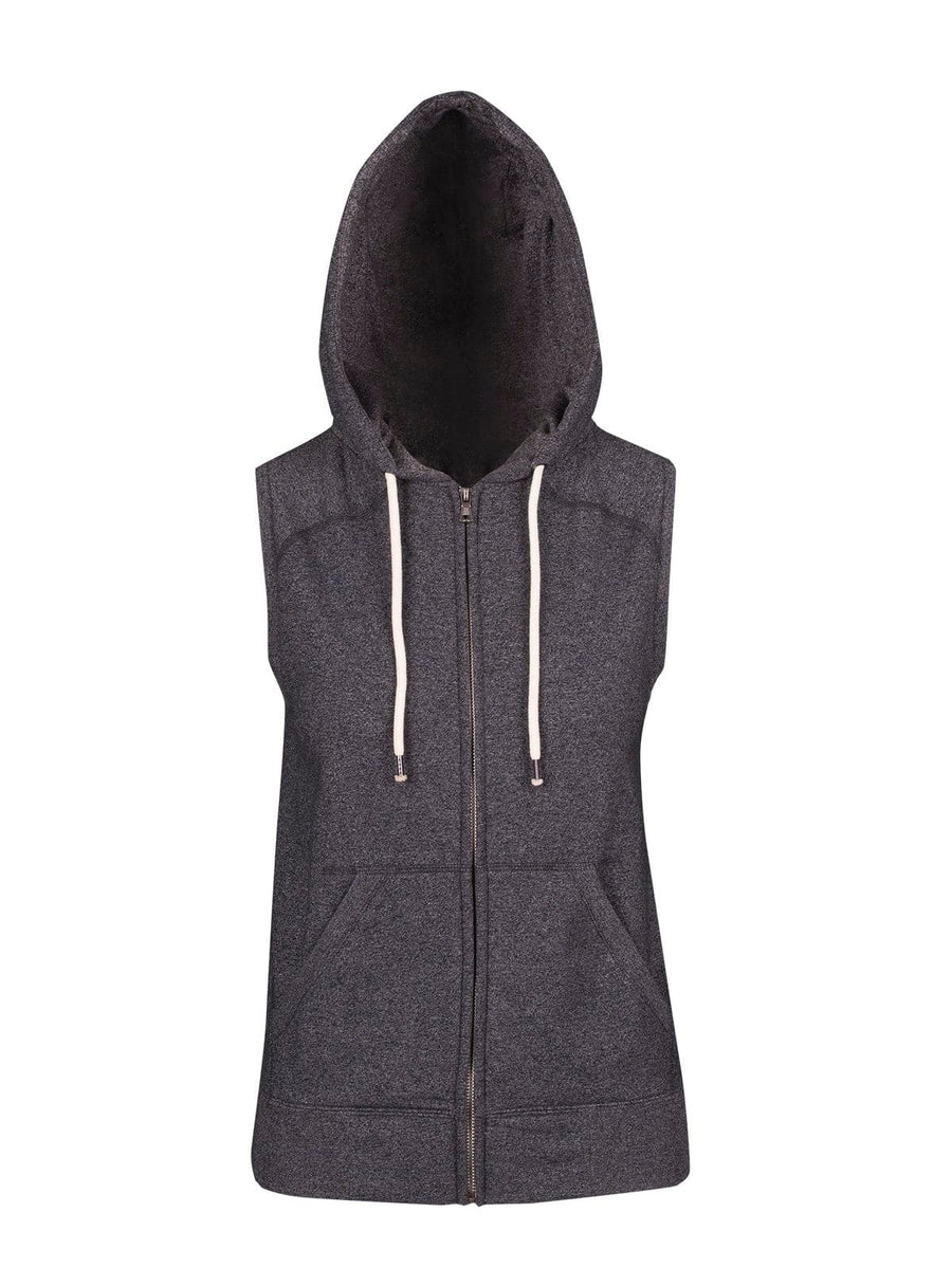 Ladies/Junior Heather SLEEVELESS ZIP Hoodies - Greatness Range - kustomteamwear.com