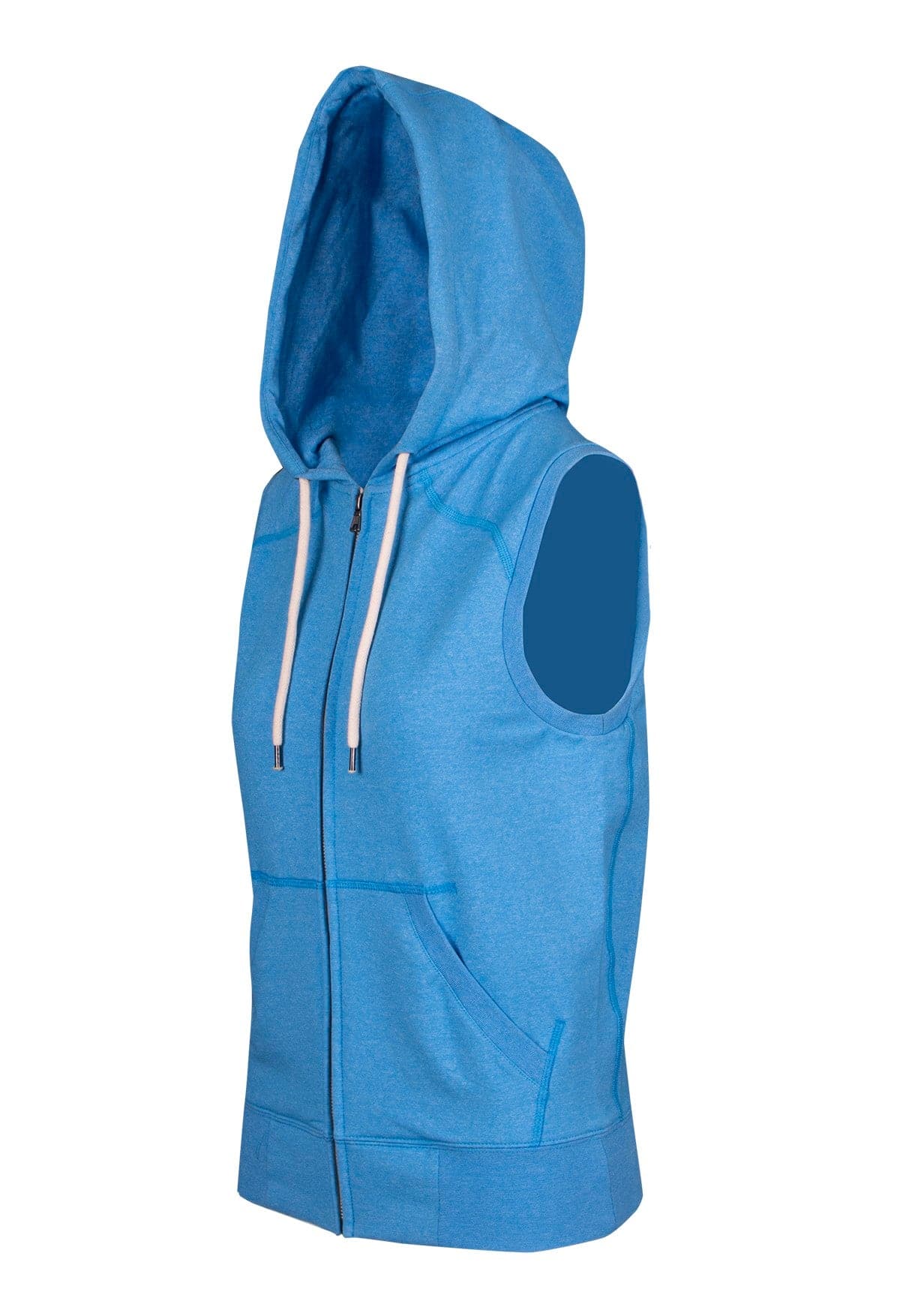 Ladies/Junior Heather SLEEVELESS ZIP Hoodies - Greatness Range - kustomteamwear.com