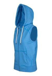 Ladies/Junior Heather SLEEVELESS ZIP Hoodies - Greatness Range - kustomteamwear.com