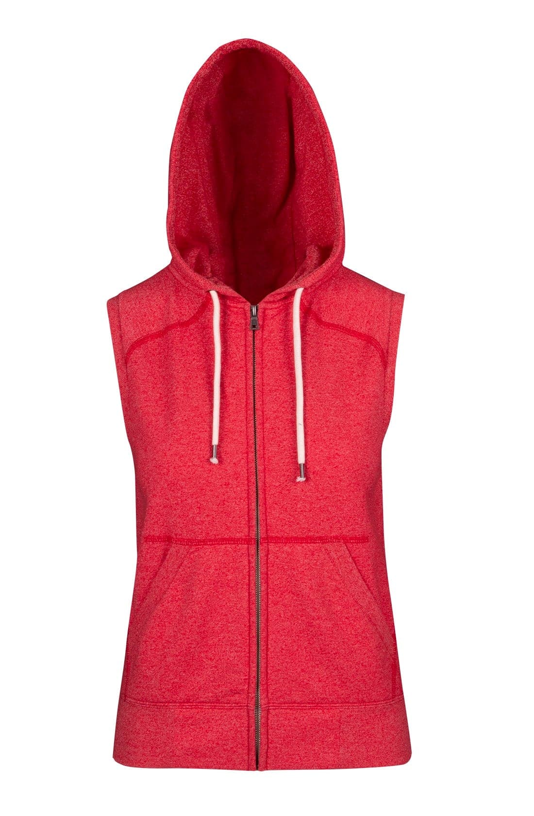 Ladies/Junior Heather SLEEVELESS ZIP Hoodies - Greatness Range - kustomteamwear.com