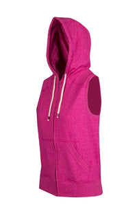 Ladies/Junior Heather SLEEVELESS ZIP Hoodies - Greatness Range - kustomteamwear.com