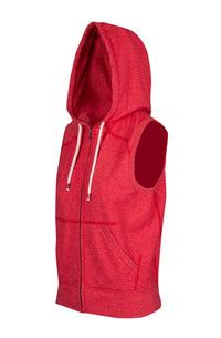 Ladies/Junior Heather SLEEVELESS ZIP Hoodies - Greatness Range - kustomteamwear.com