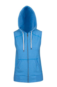 Ladies/Junior Heather SLEEVELESS ZIP Hoodies - Greatness Range - kustomteamwear.com