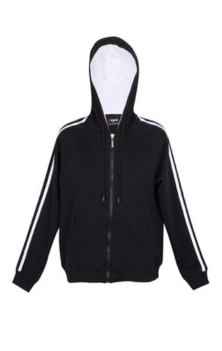 Ladies/Junior Unbrushed Stripe Sleeve Hoodie - kustomteamwear.com
