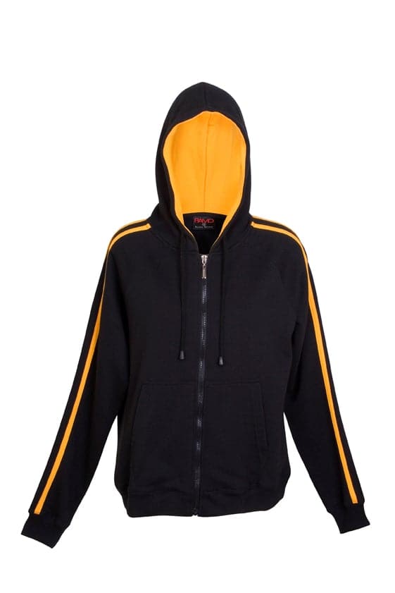 Ladies/Junior Unbrushed Stripe Sleeve Hoodie - kustomteamwear.com