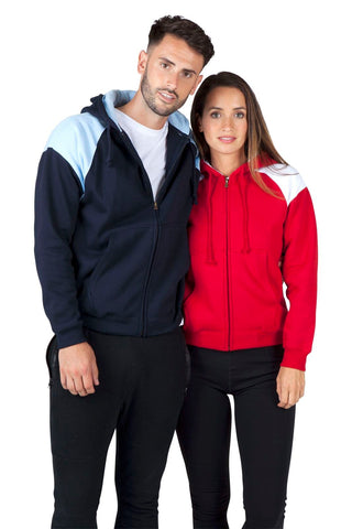 Ladies/Juniors Shoulder Contrast ZIP Hoodie - kustomteamwear.com