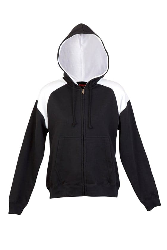 Ladies/Juniors Shoulder Contrast ZIP Hoodie - kustomteamwear.com