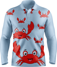 Maddy MudCrab Men's Long Sleeve Polo - fungear.com.au