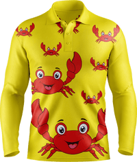 Maddy MudCrab Men's Long Sleeve Polo - fungear.com.au