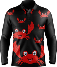 Maddy MudCrab Men's Long Sleeve Polo - fungear.com.au