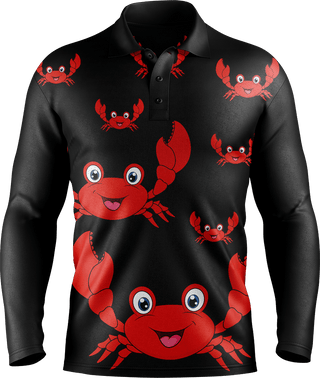 Maddy MudCrab Men's Long Sleeve Polo - fungear.com.au