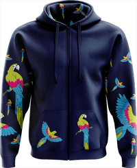 Majectic Macaw Full Zip Hoodies Jacket - fungear.com.au
