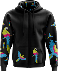 Majectic Macaw Full Zip Hoodies Jacket - fungear.com.au