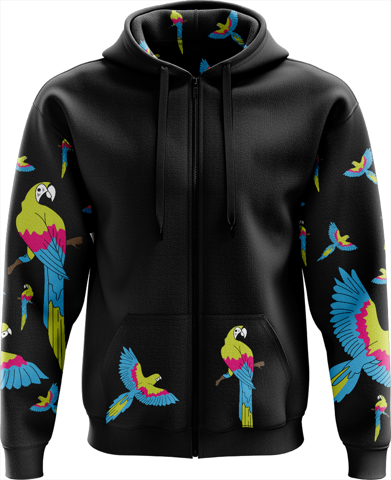 Majectic Macaw Full Zip Hoodies Jacket - fungear.com.au