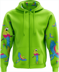 Majectic Macaw Full Zip Hoodies Jacket - fungear.com.au
