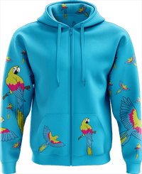 Majectic Macaw Full Zip Hoodies Jacket - fungear.com.au