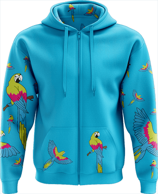 Majectic Macaw Full Zip Hoodies Jacket - fungear.com.au