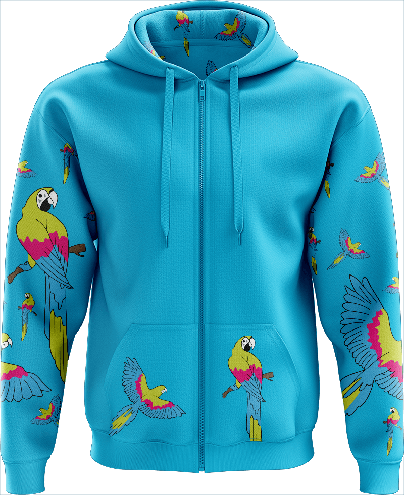Majectic Macaw Full Zip Hoodies Jacket - fungear.com.au