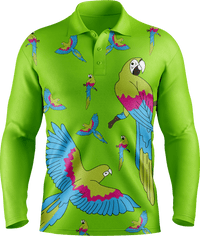 Majestic Macaw Men's Polo. Long or Short Sleeve - fungear.com.au