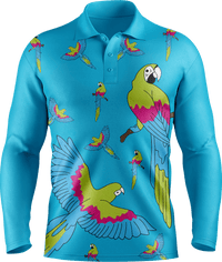 Majestic Macaw Men's Polo. Long or Short Sleeve - fungear.com.au