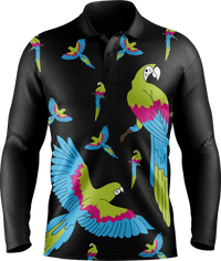 Majestic Macaw Men's Polo. Long or Short Sleeve - fungear.com.au