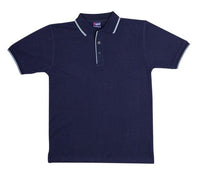 MEN Double Stripe Trim Collar Polo - kustomteamwear.com