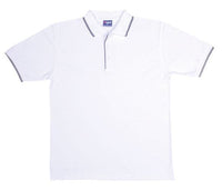 MEN Double Stripe Trim Collar Polo - kustomteamwear.com