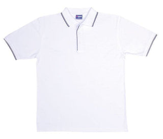 MEN Double Stripe Trim Collar Polo - kustomteamwear.com