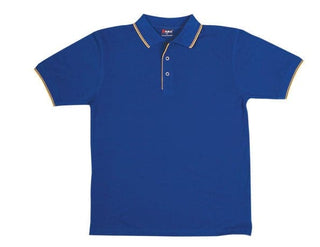 MEN Double Stripe Trim Collar Polo - kustomteamwear.com