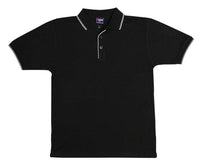 MEN Double Stripe Trim Collar Polo - kustomteamwear.com