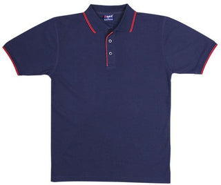 MEN Double Stripe Trim Collar Polo - kustomteamwear.com