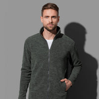 Men's Active Melange Fleece Jacket - kustomteamwear.com