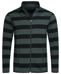 Men's Active Striped Fleece Jacket - kustomteamwear.com