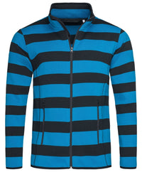 Men's Active Striped Fleece Jacket - kustomteamwear.com