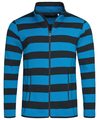 Men's Active Striped Fleece Jacket - kustomteamwear.com