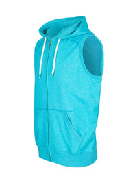 Mens Heather SLEEVELESS ZIP Hoodies - Greatness Range - kustomteamwear.com