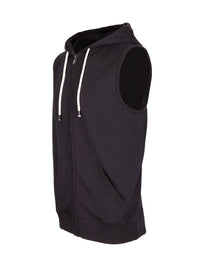 Mens Heather SLEEVELESS ZIP Hoodies - Greatness Range - kustomteamwear.com