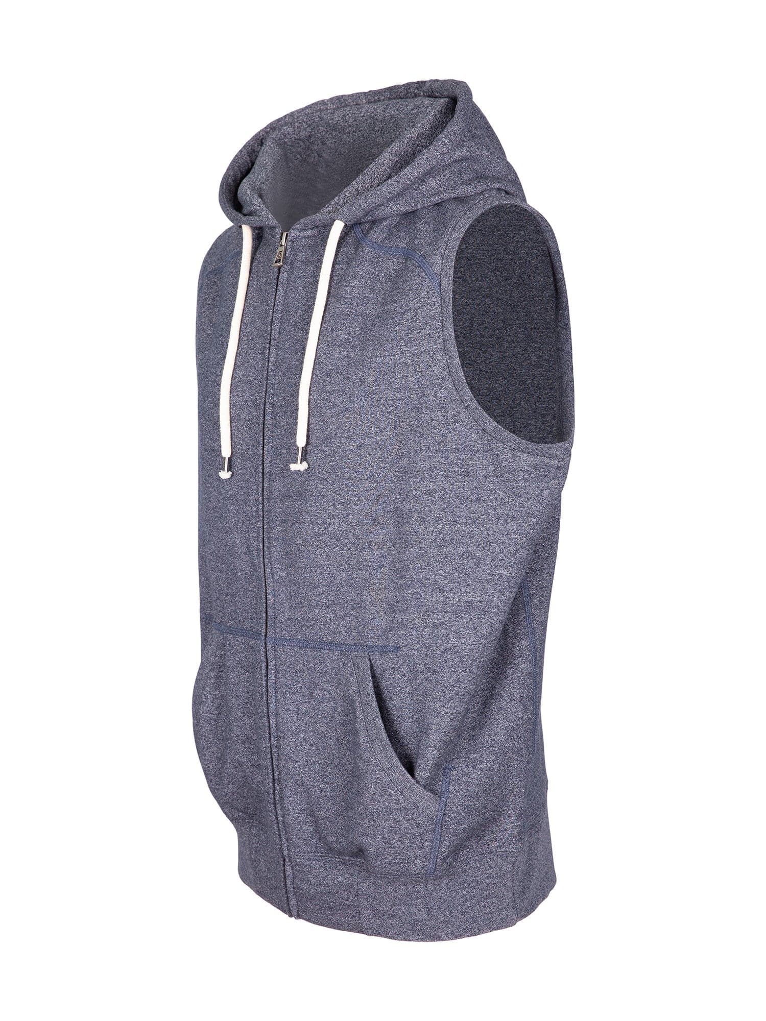 Mens Heather SLEEVELESS ZIP Hoodies - Greatness Range - kustomteamwear.com