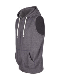 Mens Heather SLEEVELESS ZIP Hoodies - Greatness Range - kustomteamwear.com