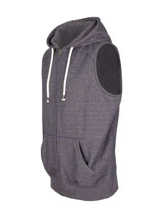 Mens Heather SLEEVELESS ZIP Hoodies - Greatness Range - kustomteamwear.com
