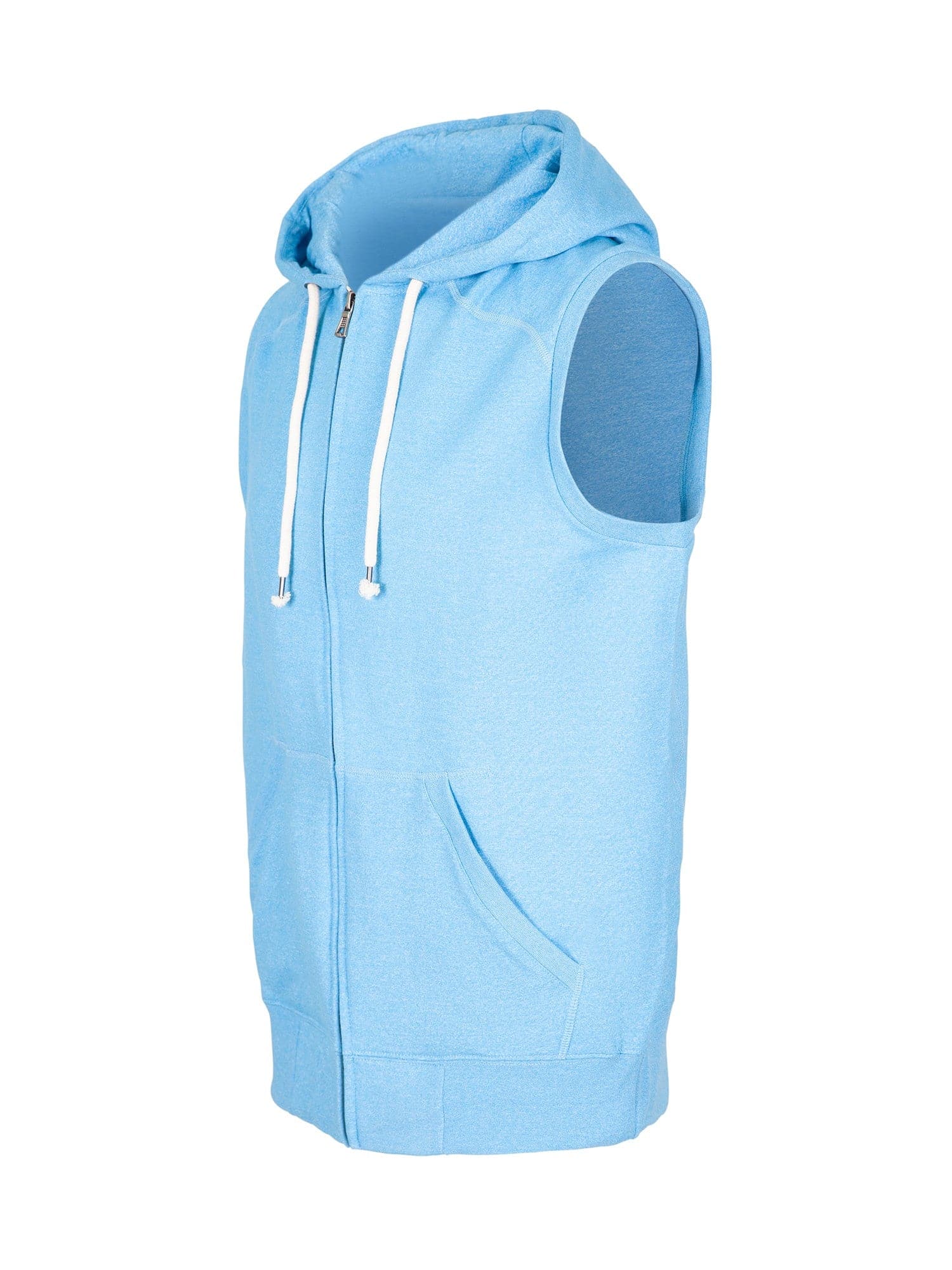 Mens Heather SLEEVELESS ZIP Hoodies - Greatness Range - kustomteamwear.com