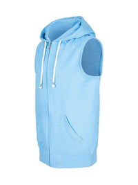 Mens Heather SLEEVELESS ZIP Hoodies - Greatness Range - kustomteamwear.com