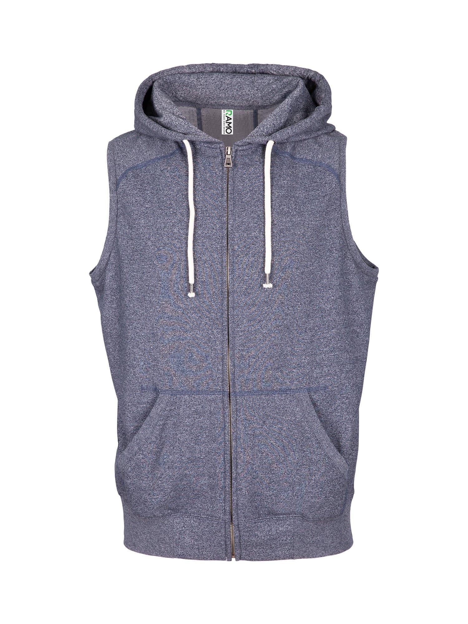 Mens Heather SLEEVELESS ZIP Hoodies - Greatness Range - kustomteamwear.com