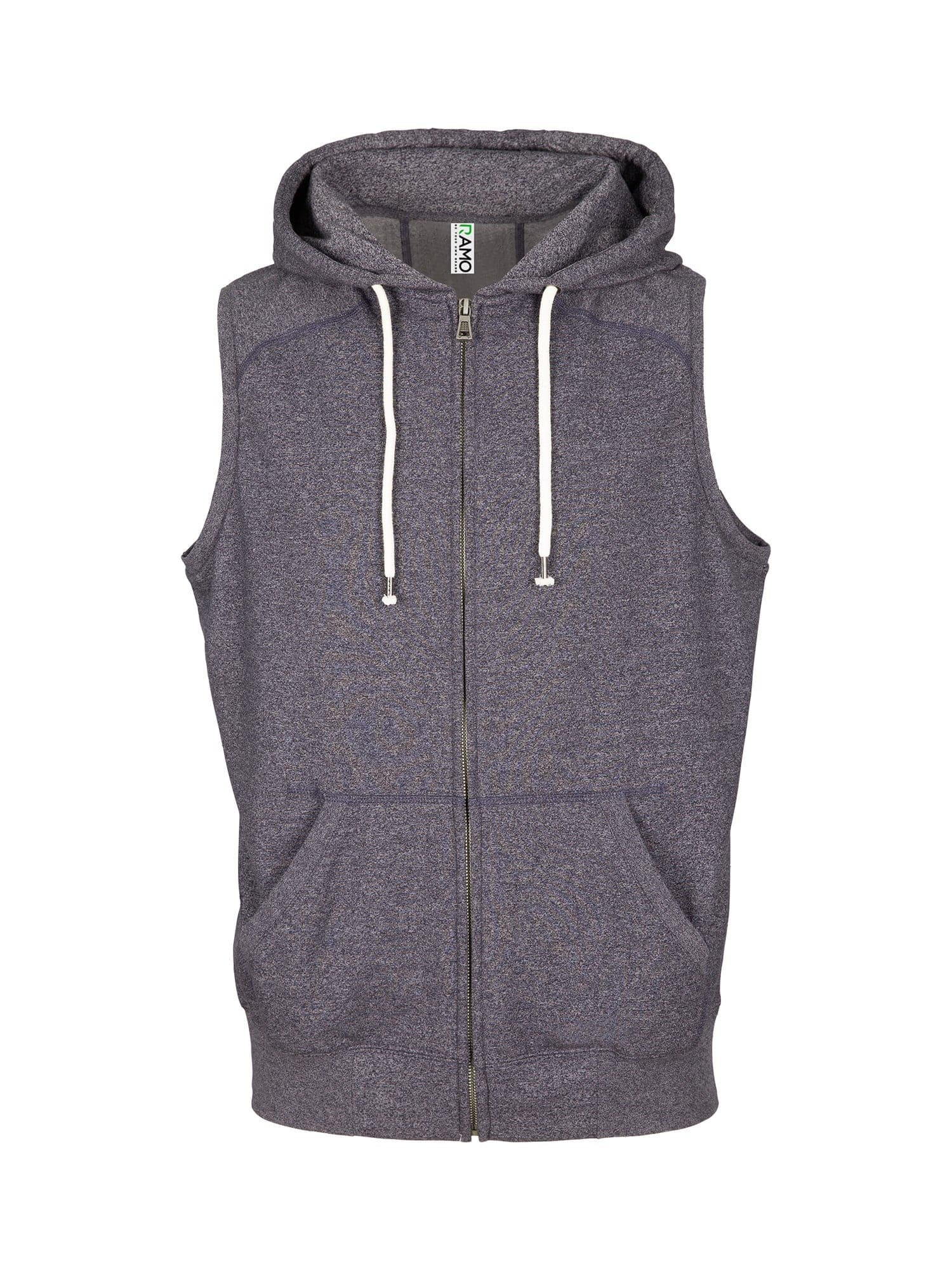 Mens Heather SLEEVELESS ZIP Hoodies - Greatness Range - kustomteamwear.com