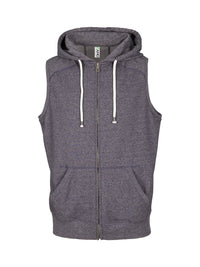 Mens Heather SLEEVELESS ZIP Hoodies - Greatness Range - kustomteamwear.com