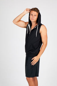 Mens Heather SLEEVELESS ZIP Hoodies - Greatness Range - kustomteamwear.com